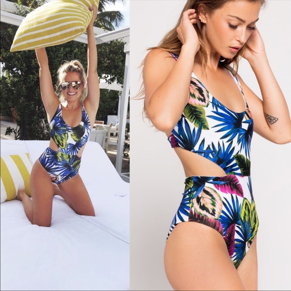 NWT new L*Space rita electric palm one piece swimsuit